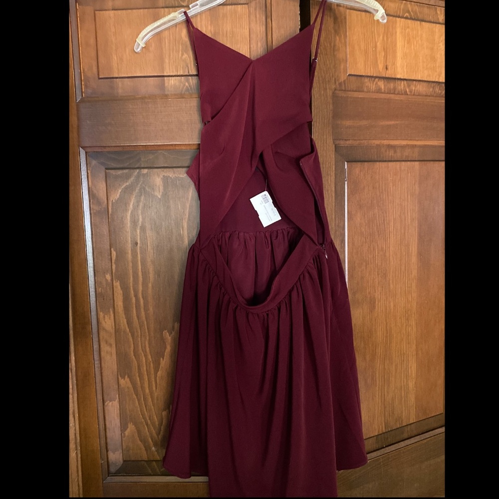 Wine Cutout Dress